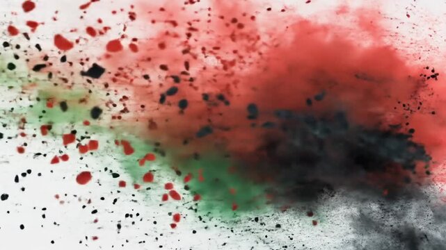 different colored paints are colliding
