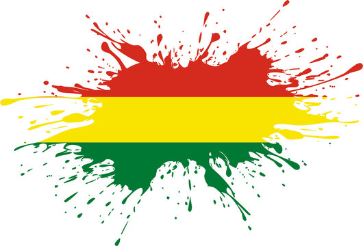 Bolivia Flag with Artistic Paint Splash Effect