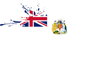 Fototapeta premium British Antarctic Territory Flag with Artistic Paint Splash Effect