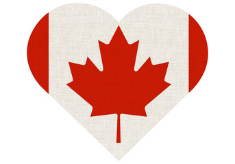 Obraz premium Canadian Pride Heart Shape With Maple Leaf Icon