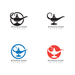 Magic lamp logo vector  illustration