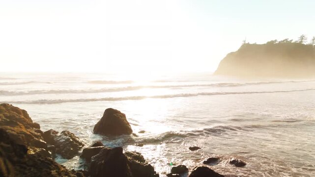 Stunning Sunset At Washington States Coastline