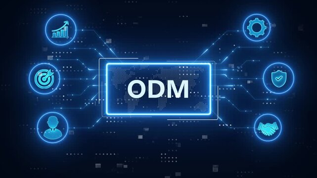 ODM - Original Design Manufacturer concept.Manufacturing, Customization, Prototyping, Assembly, Branding, Intellectual Property.