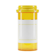Yellow prescription bottle isolated on transparent background