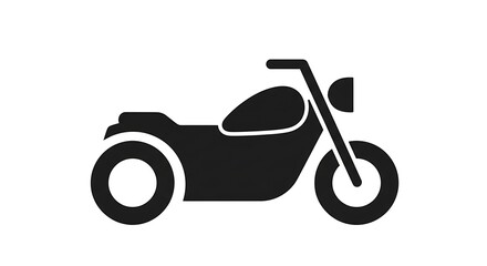 Fototapeta premium Black motorcycle icon on white background.