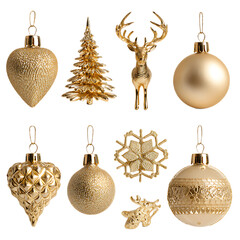 Elegant gold Christmas decorations collection