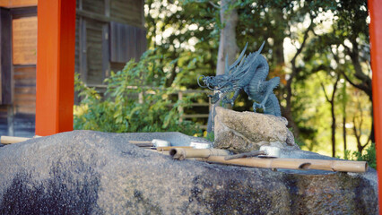日本の神社　手水屋