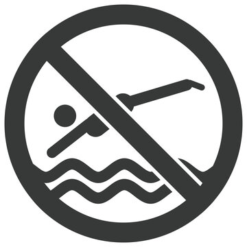 No diving vector icon stock illustration