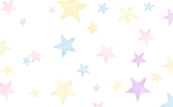 水彩風な星の背景イラスト