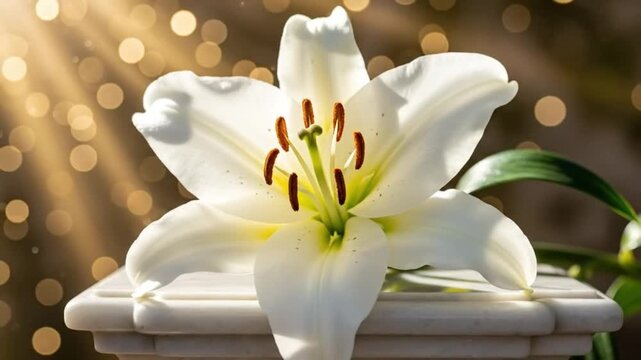 Easter Lily Blooming Animation White Pure Religious Flower