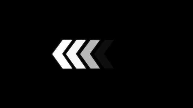 Glowing neon arrow icon animation representing direction and movement. Looping neon line arrows indicating direction for video overlays, digital interfaces, navigation, and modern motion graphics