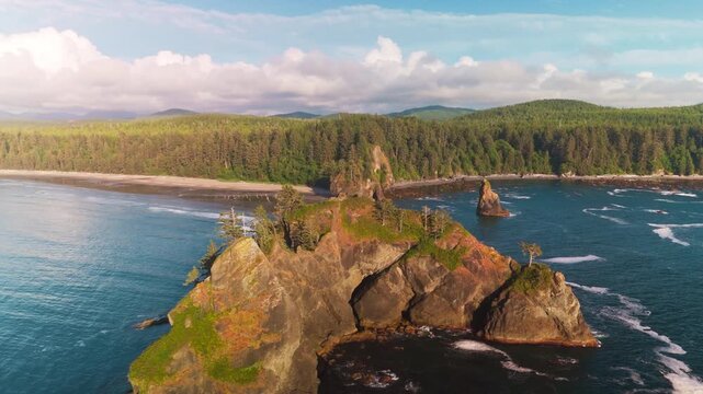 Stunning Sunset At Washington States Coastline