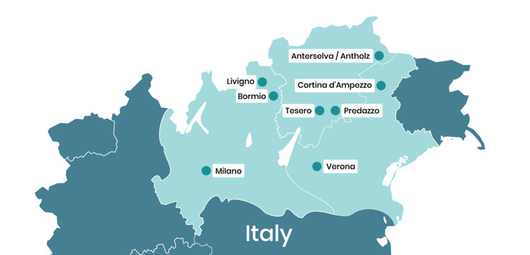 Map of Winter Games in Milan Cortina 2026