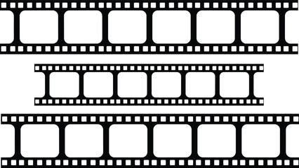 Three Rows of Black and White Strips with Empty Frames
