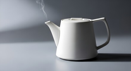 White Kettle Steaming for Afternoon Tea Service