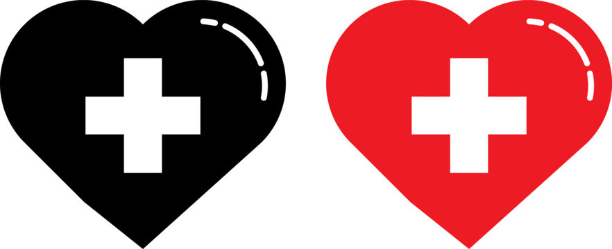 Swiss heart flag symbols