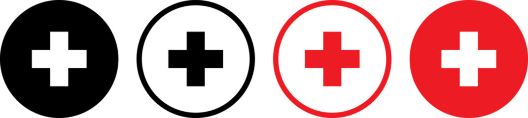 Fototapeta premium Swiss flag variations with cross symbols