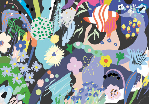 Floral Abstract Poster Layout