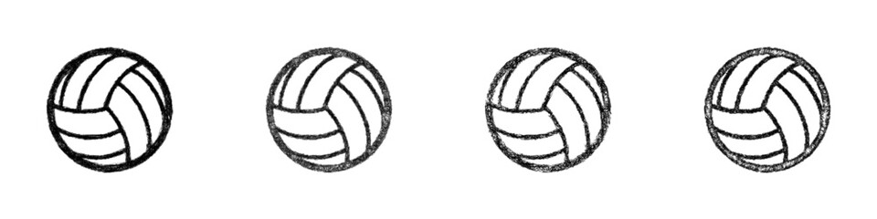 Sketch volleyball icon design set