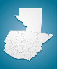 Creative map country Guatemala divided on regions