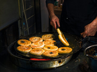 Hot pancake China street food night market Local chinese lifestyle China travel