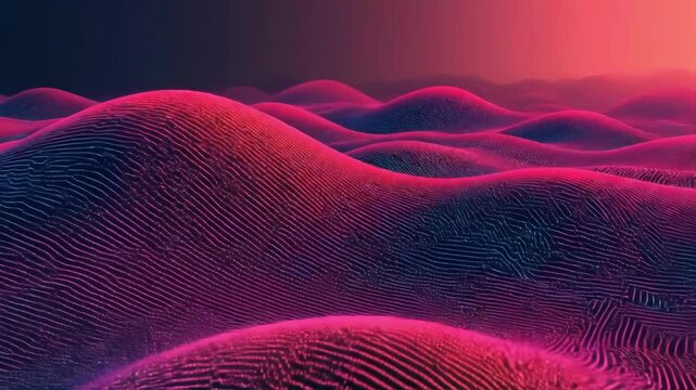 Abstract red and blue waves: digital futuristic landscape with gradient colors. Black Friday sale