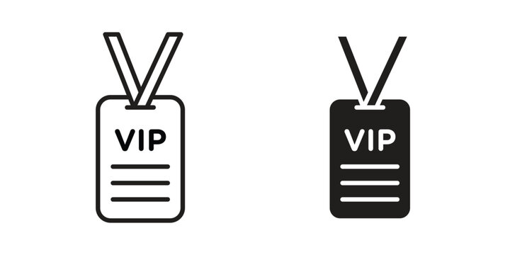 VIP pass icons for design. Easily editable stroke. Modern flat design.