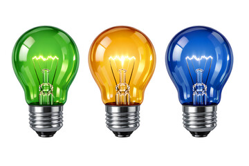 Colorful Light Bulbs Idea Concept Isolated on White