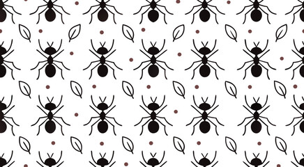 Silhouette ants seamless pattern vector illustration design