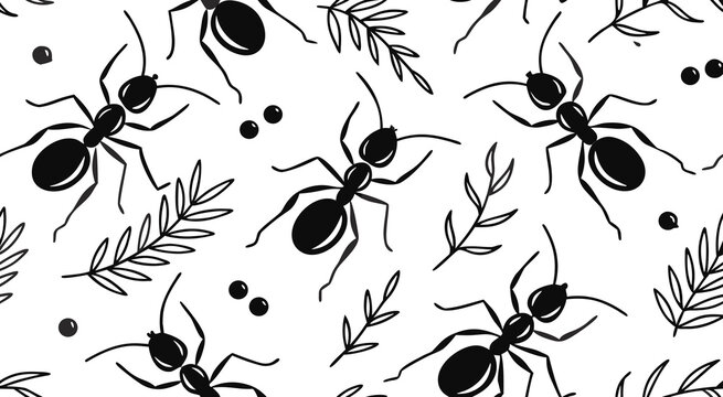 Silhouette ants seamless pattern vector illustration design