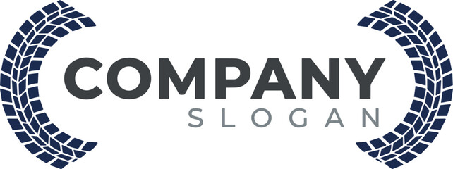 Minimal automotive logo design with tire tread elements for company branding transport service and vehicle identity concept emblem © MstBabli