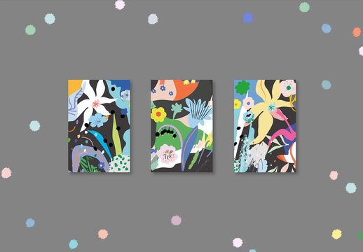 Floral Abstract Posters Layout