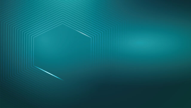Blue abstract background and light hexagon line