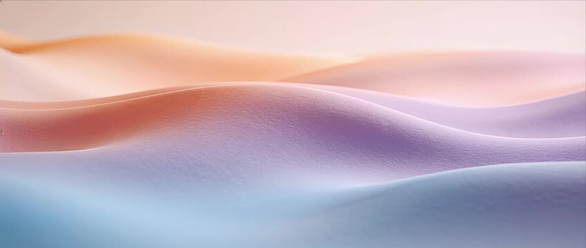 Abstract background gradient wave pastel sand dune light layer glow, serene minimalist landscape with soft horizon, smooth curves, pink blue violet texture for modern design banner wallpaper