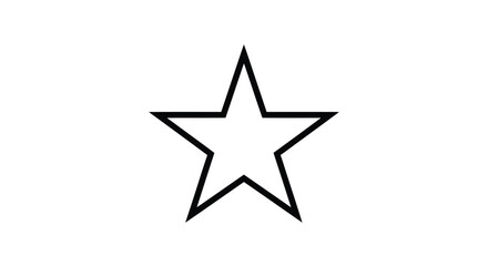Obraz premium Simple black star outline on a white background minimalist silhouette