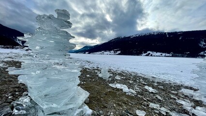 Reschenpass, Reschensee, Kirchturm, Stausee, Italien,  © Reinhard