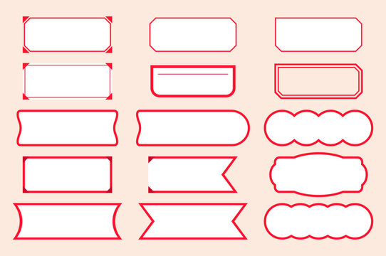 vintage-style red labels and banner vector design