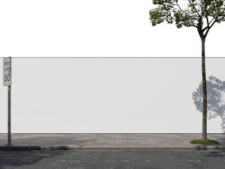 White Blank Hoarding Mockup 3D Rendering