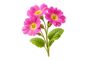 Fresh Pink Flower Blossom Isolated on White Background