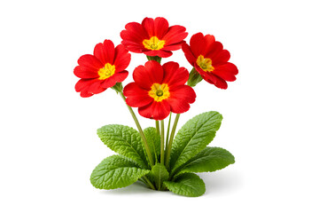 Beautiful Red Flower Bouquet Isolated on White Background