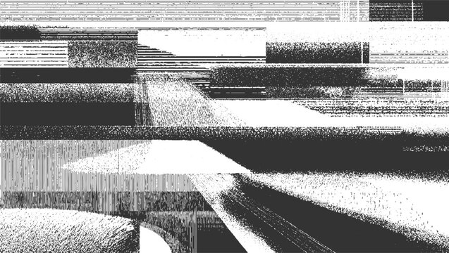 Abstract monochrome geometric pattern with horizontal lines and textured blocks