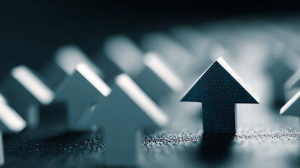 Blue Arrow Changing Direction Among White Arrows Concept