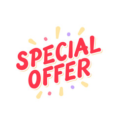 Special Offer red lettering on white background