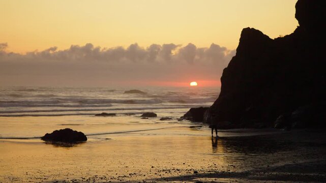 Stunning Sunset At Washington States Coastline