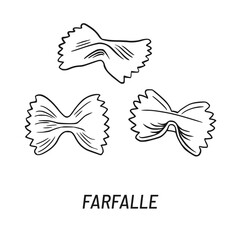 Farfalle Pasta vector illustration. Hand drawn sketch design element.