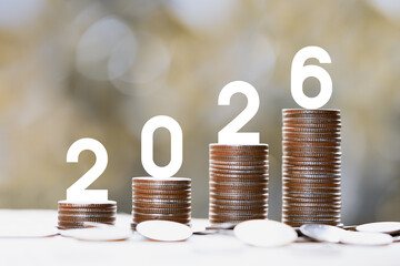 Coin stack. financial concepts and financial investment business stock growth 2026