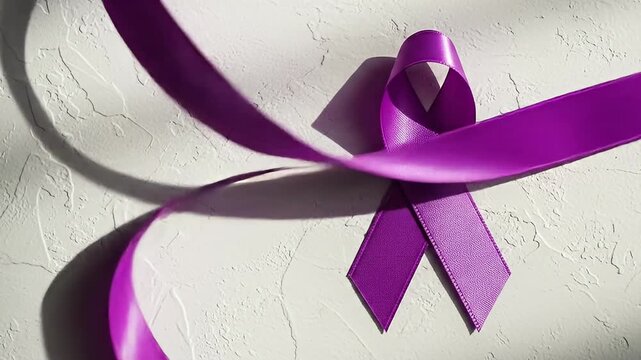Purple Ribbon Symbolizing Awareness and Support - A Visual Narrative.