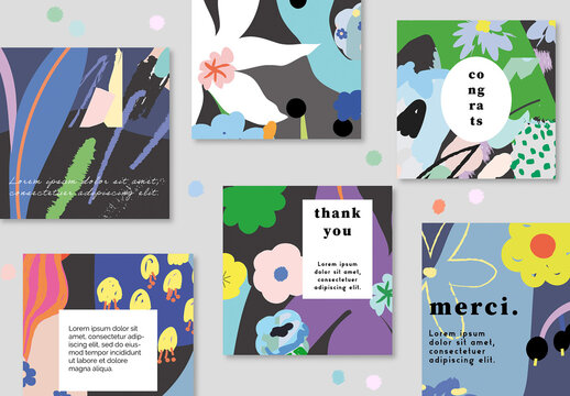 Floral Abstract Posters Layout