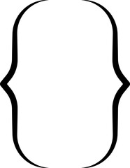 Curly braces, double symmetric brackets. Vector Typography symbols pair, frames for punctuation, maths, elements sign for text quote, mathematics.