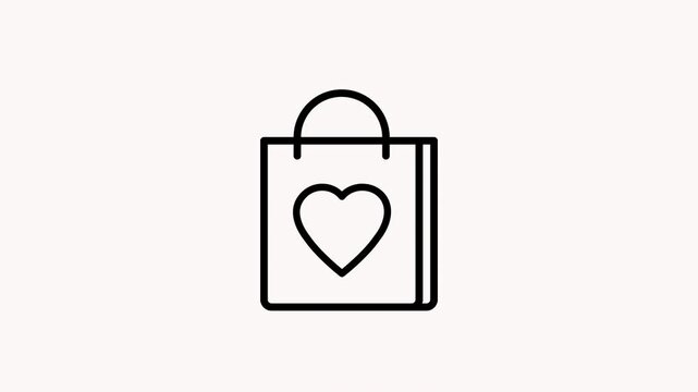 Love Shopping Bag Animation Icon